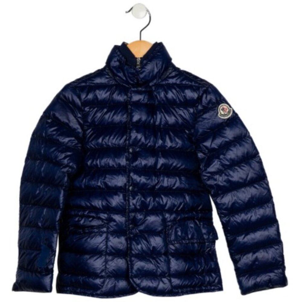 MONCLER KIDS SIZE 8Y PARVON DOWN JACKET IN NAVY BLUE Great Condition Authentic